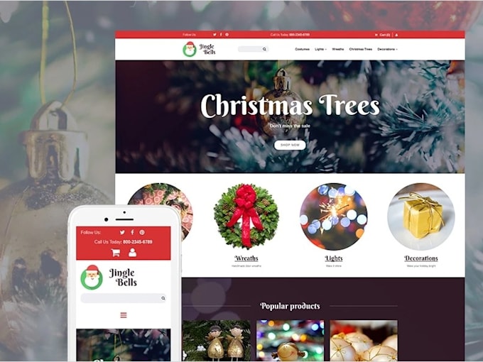 Gig Preview - Design shopify password page christmas coming soon landing page