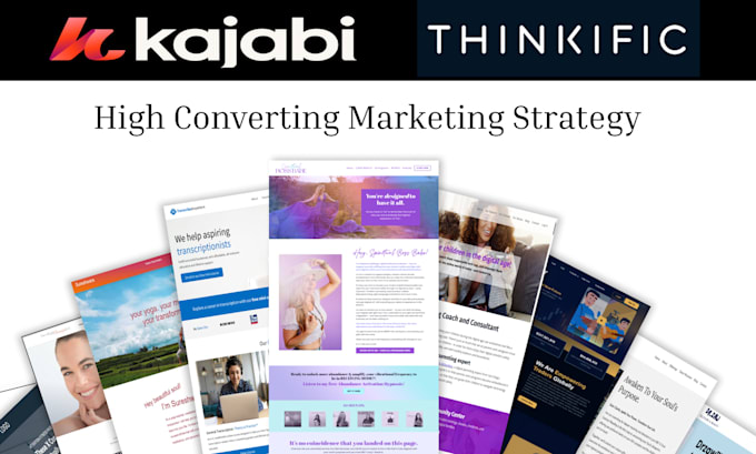 Gig Preview - Design expert kajabi website landing page online course thinkific membership