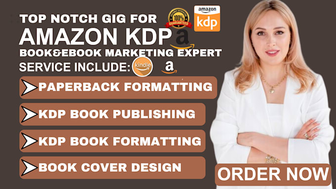 Gig Preview - Publish book on amazon kindle kdp, paperback formatting or kdp book publishing