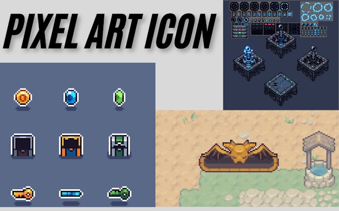 Gig Preview - Create any pixel art icon or assets with animation for games