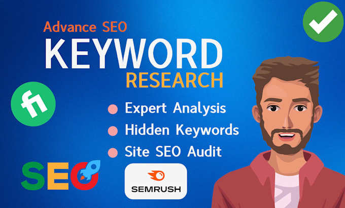 Gig Preview - Conduct website SEO keyword research to achieve a top ranking on google