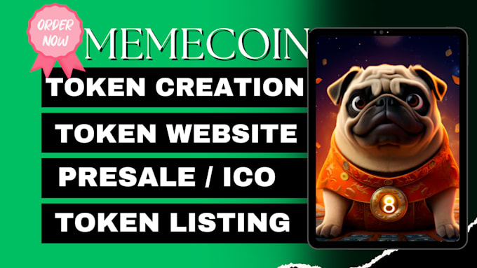 Gig Preview - Create memecoin token website token listing coin ico listing on coinmarketcap