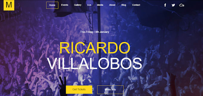 Bestseller - create night club festival website concert website and dj website