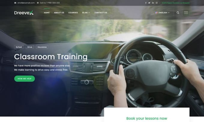 Gig Preview - Build driving school website driving school landing page elearning learn website