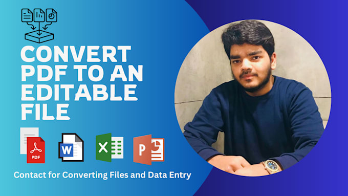 Gig Preview - Convert your files to editable excel, word, or powerpoint format