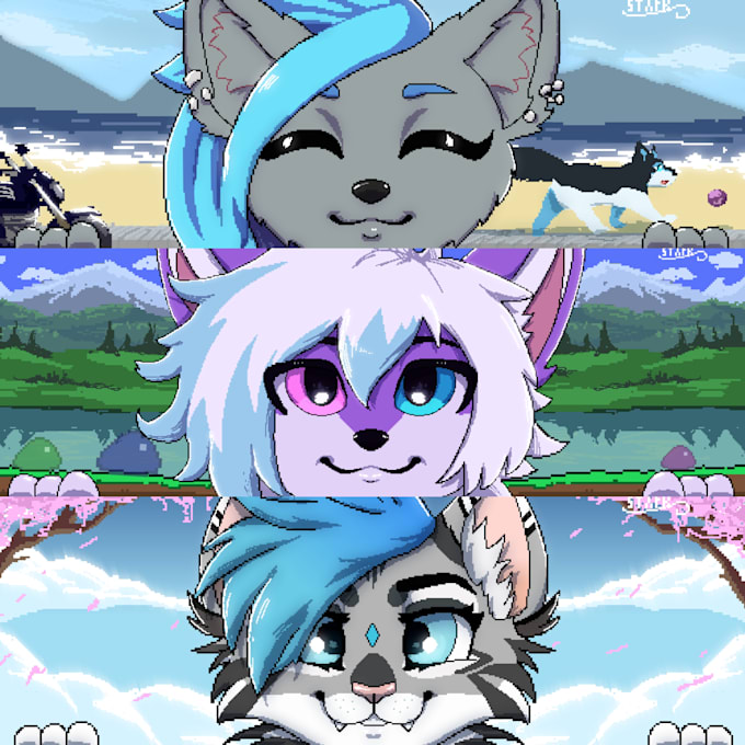 Gig Preview - Draw your furry with pixel art style