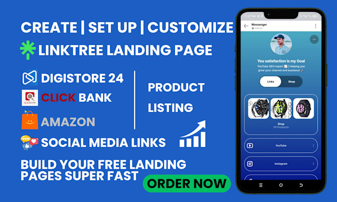 Gig Preview - Create a professional linktree bio link landing page to sell affiliate products