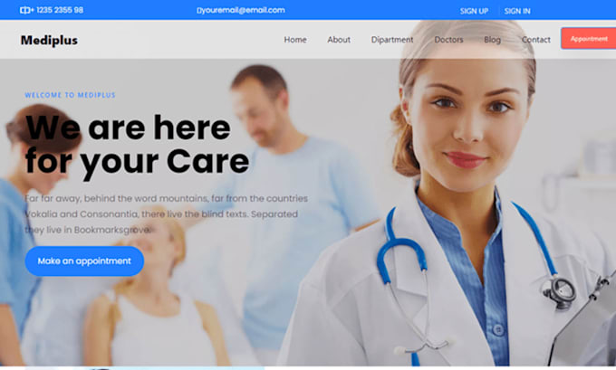 Gig Preview - Build design redesign medical website, healthcare, dental , clinic website