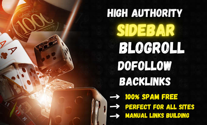 Gig Preview - Create high da dr sidebar blogroll SEO backlinks