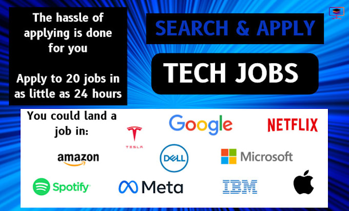 Gig Preview - Search and apply to tech jobs for you