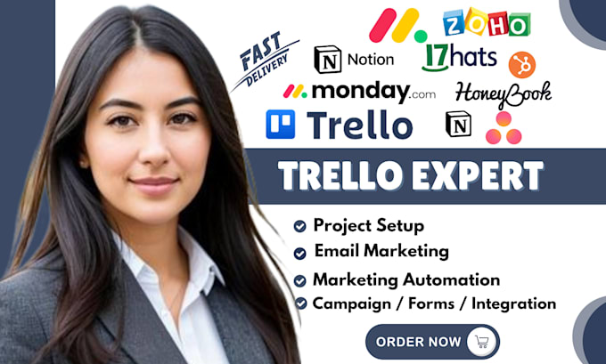 Gig Preview - Setup trello expert,trello template design,trello board customization,trello API