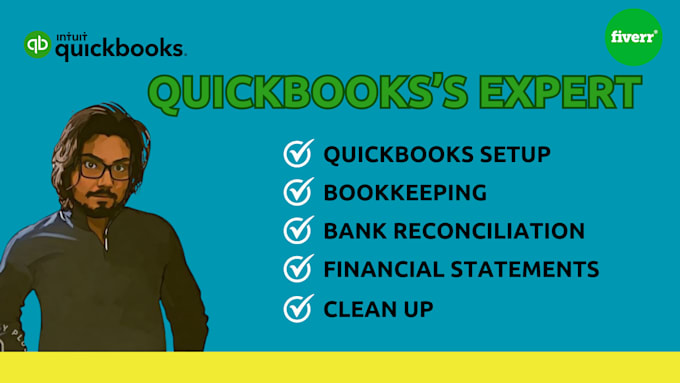 Gig Preview - Setup, catch up, clean up, reconciliation, and bookkeeping in quickbooks