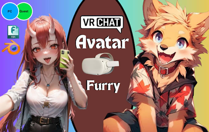 Gig Preview - Create custom vrchat avatar, 3d vrchat, character model, fursona, vtuber