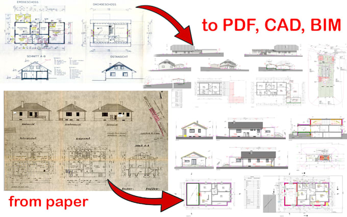 Gig Preview - Digitalise your plans from paper to cad PDF bim etc