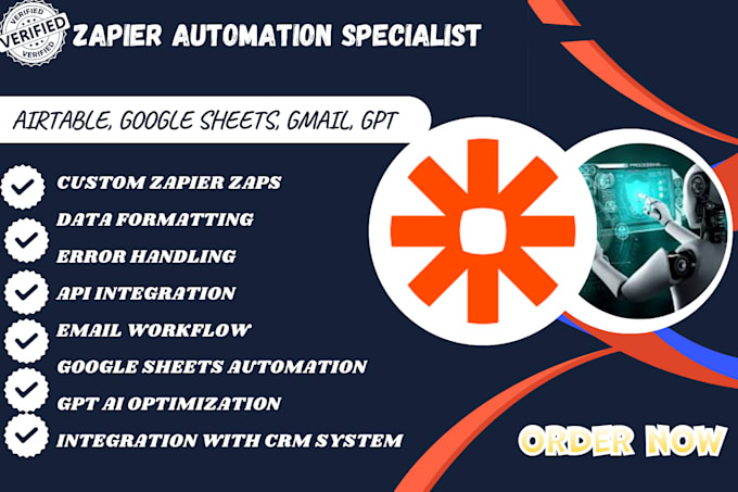 Gig Preview - Fix zapier automation, gpt API webhook, gmail integration, airtable google sheet