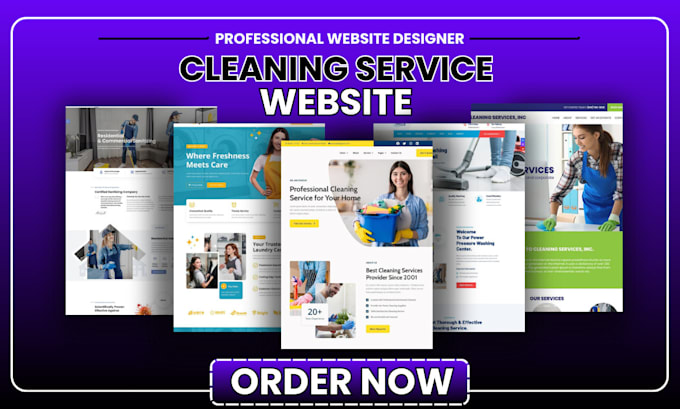 Gig Preview - Build cleaning service website, house, office cleaning, booking koala website