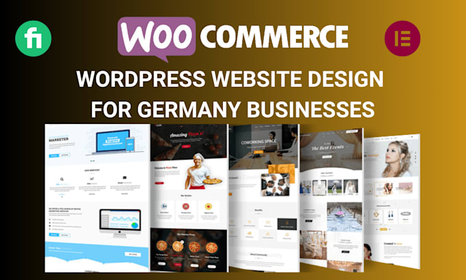 Gig Preview - Design a professional wordpress woocommerce website for germany businesses