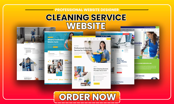 Gig Preview - Build cleaning service website, house, office cleaning, booking koala website