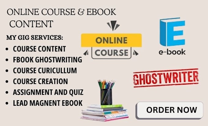 Gig Preview - Create an online course content, ebook and ghostwriting, training manual content