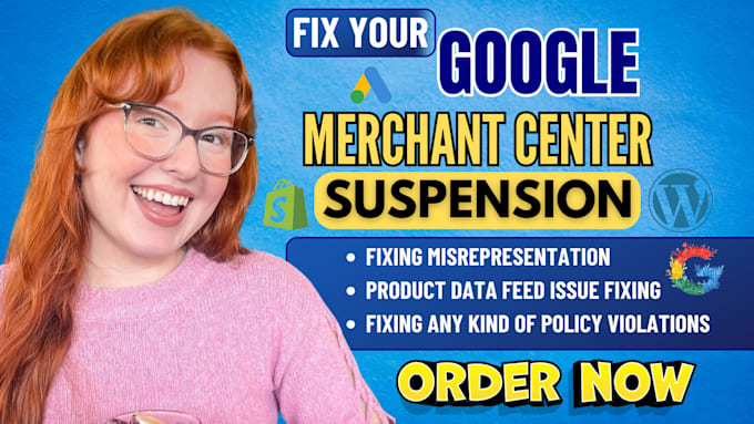 Gig Preview - Fix google merchant center suspension misrepresentation gtin and shopping ads