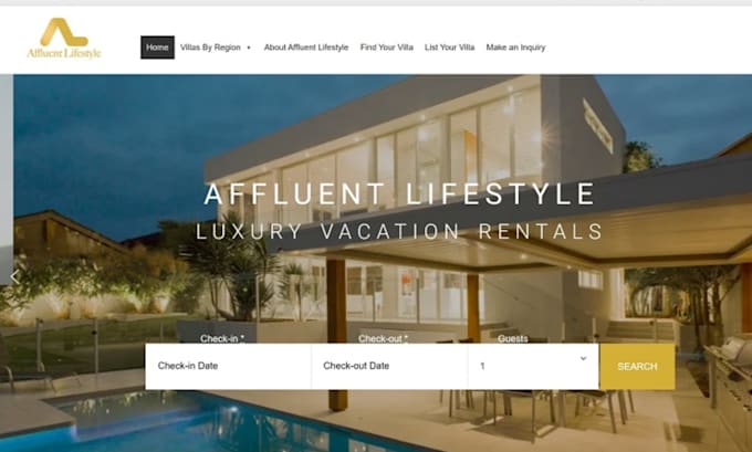 Gig Preview - Design short term rental website vacation rental, lodgify website airbnb website