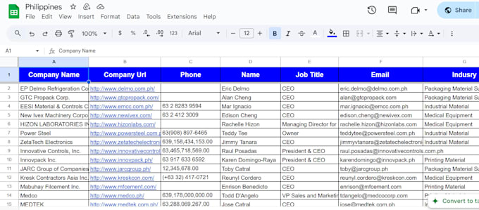 Gig Preview - Do lead generation data entry