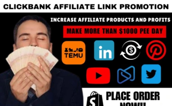 Gig Preview - Affiliate referral link promotion, clickbank affiliate referral link promotion