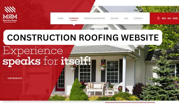 Gig Preview - Design construction website contractor roofing plumbing home remodeling handyman