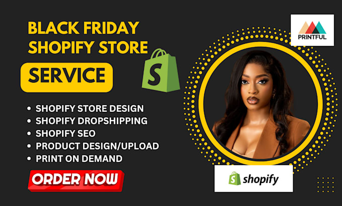 Gig Preview - Design profitable black friday shopify store black friday store christmas store