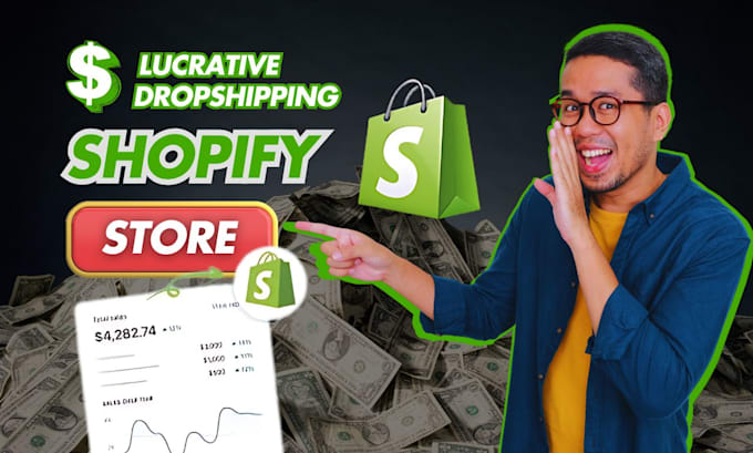 Gig Preview - Setup automated tech dropshipping shopify store landingpage