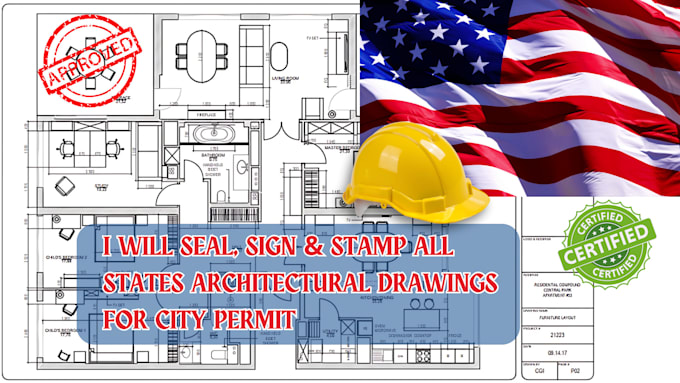 Gig Preview - Do architectural stamp, mep stamp pe stamp, sign and seal for all US city permit