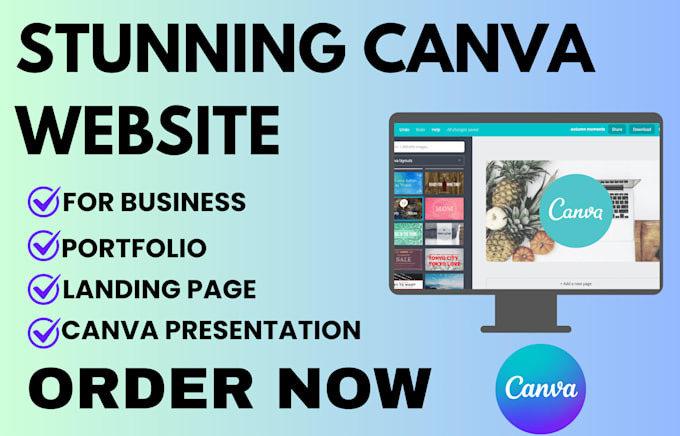 Gig Preview - Design stunning canva website for business portfolio canva presentation