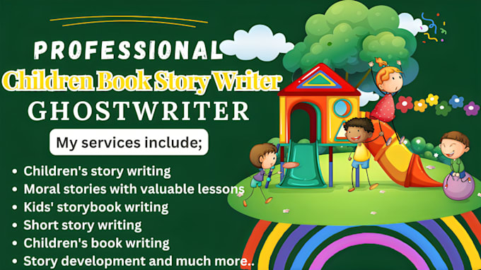 Gig Preview - Children book story writer, kids story, children book writing, rewrite, ebook