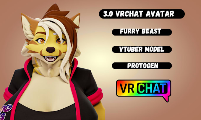 Gig Preview - Create vrchat avatar, furry avatar, furry nsfw, vtuber model, vrc character