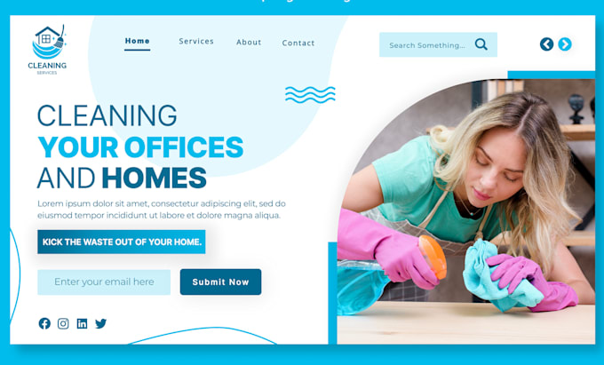 Gig Preview - Build cleaning service website, house office cleaning janitorial website booking