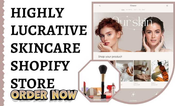 Gig Preview - Design cosmetic store make up store skincare cosmetic website spa beauty website