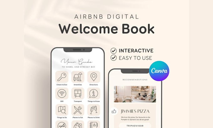 Gig Preview - Design interactive digital welcome book for your airbnb vacation rental guests