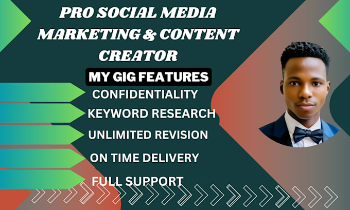 Gig Preview - Be your social media marketing manager  and content creator