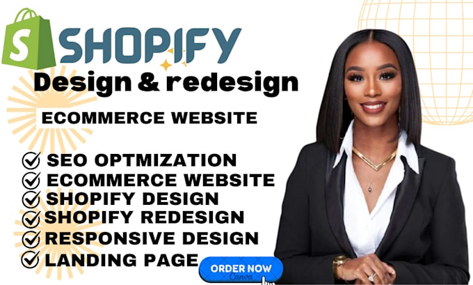 Gig Preview - Redesign shopify website design shopify website shopify store design