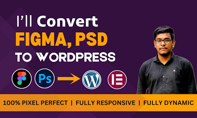 Gig Preview - Do figma or PSD to wordpress, figma to elementor website