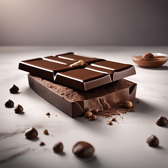 Gig Preview - Realistic 3d food animation 3d food modeling 3d chocolate bar 3d promo ads