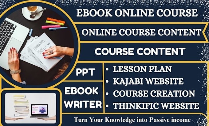 Gig Preview - Create online course content, ebook online course, lesson plan on thinkific