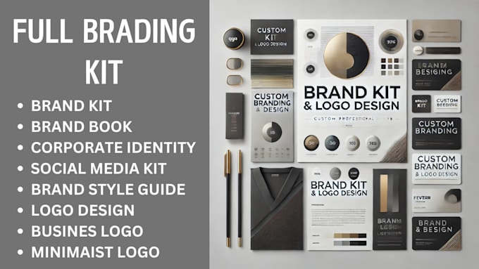 Gig Preview - Design minimalist and full branding identity kit, brand book and business logo