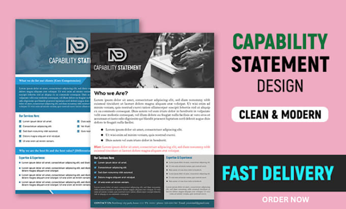 Gig Preview - Design government capability statement, capability statement