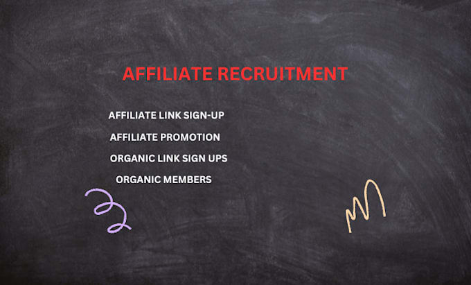 Gig Preview - Do affiliate recruitment, affiliate link promotion