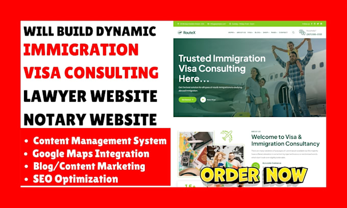 Gig Preview - Build wordpress website for immigrate, lawyer attorney notary  immigration leads