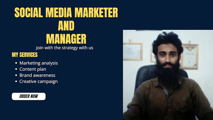 Gig Preview - Work social media marketing manager