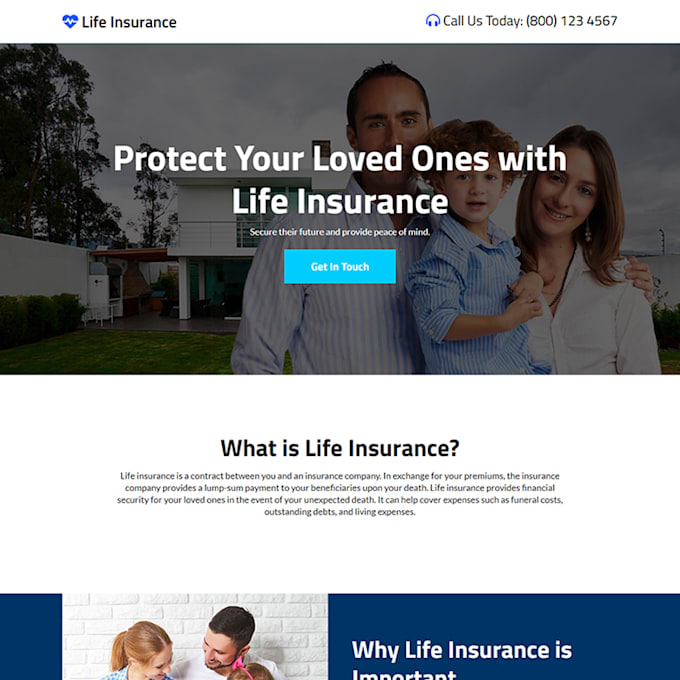 Gig Preview - Generate life and health insurance lead advance insurance landing page