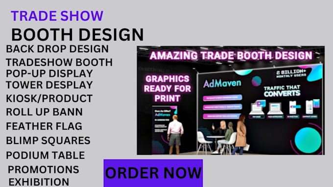 Gig Preview - Design perfect trade show booth or exhibition booth