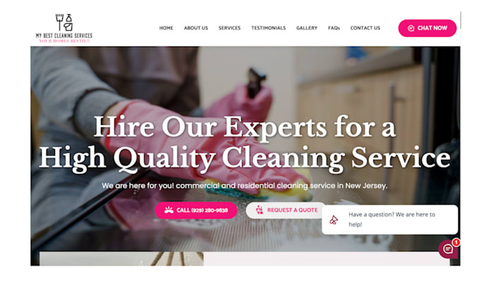 Gig Preview - Design cleaning website office cleaning website house cleaning business website